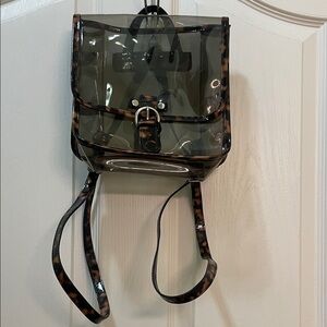 Transparent Black and Brown Women's Backpack
